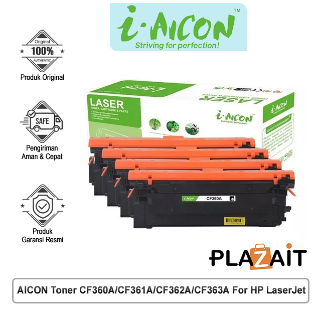 AICON Toner CF360A/CF361A/CF362A/CF363A For HP Color LaserJet Enterprise M553n/553X/553dn/Etc