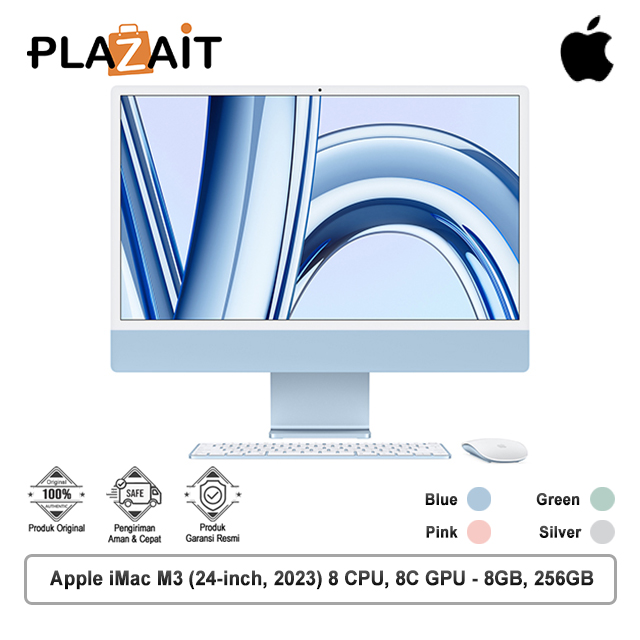 Apple iMac M3 (24-inch, 2023) 8 CPU, 8C GPU - 8GB, 256GB SSD, with Retina 4.5K display, 2 Port