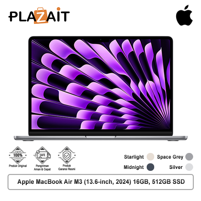 Apple MacBook Air M3 (13.6-inch, 2024) 8C CPU, 10C GPU - 16GB, 512GB SSD