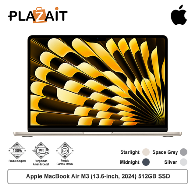 Apple MacBook Air M3 (13.6-inch, 2024) 8C CPU, 10C GPU - 8GB, 512GB SSD