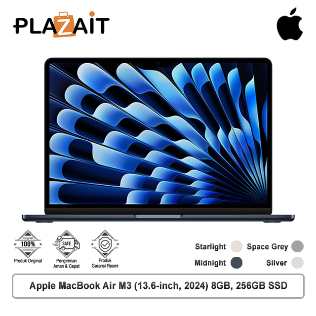 Apple MacBook Air M3 (13.6-inch, 2024) 8C CPU, 8C GPU - 8GB, 256GB SSD