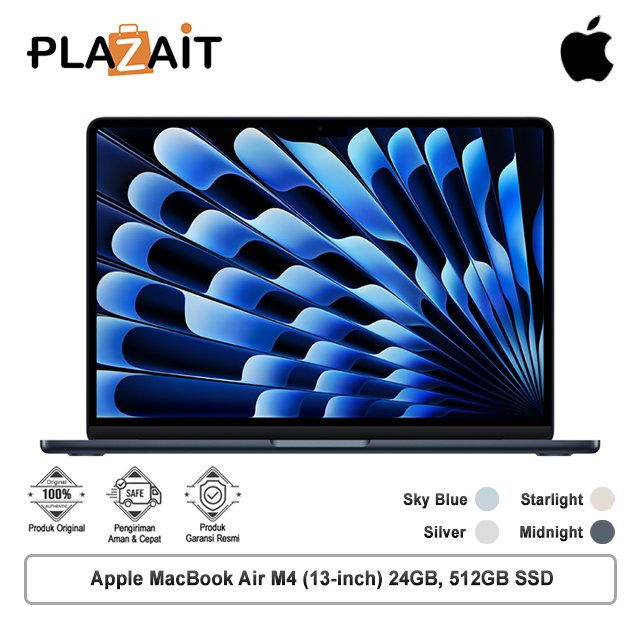 Apple MacBook Air M4 (13-inch) 10-core CPU and 10-core GPU – 24GB, 512GB SSD