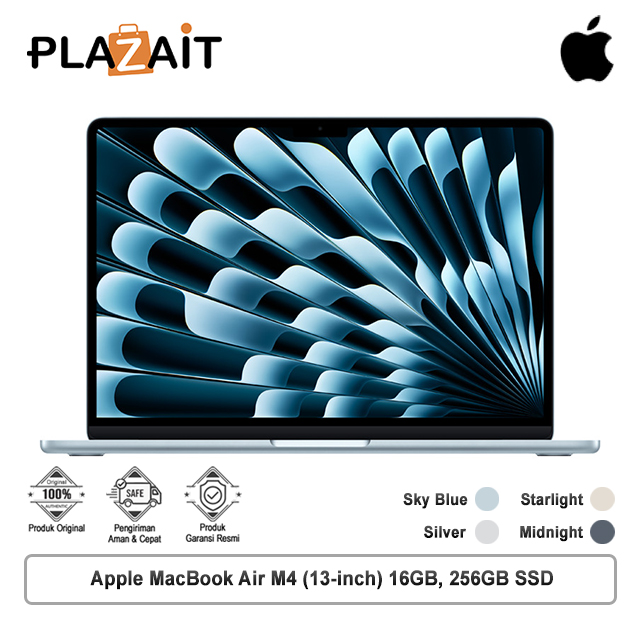Apple MacBook Air M4 (13-inch) 10-core CPU and 8-core GPU – 16GB, 256GB SSD