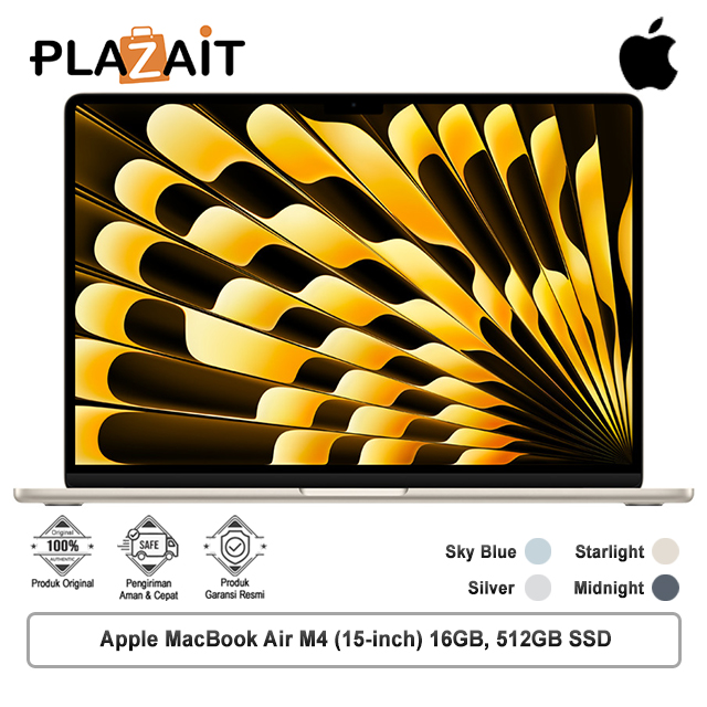 Apple MacBook Air M4 (15-inch) 10-core CPU and 10-core GPU – 16GB, 512GB SSD