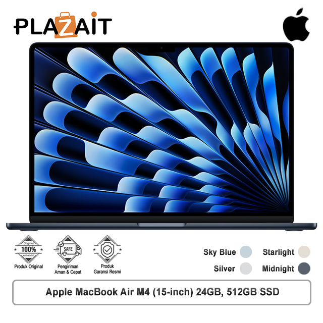 Apple MacBook Air M4 (15-inch) 10-core CPU and 10-core GPU – 24GB, 512GB SSD