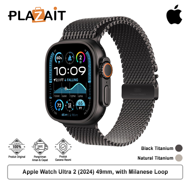 Apple Watch Ultra 2 (2024) 49mm, GPS + Cellular, Titanium Case with Milanese Loop