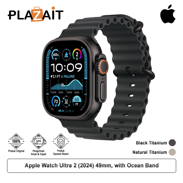 Apple Watch Ultra 2 (2024) 49mm, GPS + Cellular, Titanium Case with Ocean Band