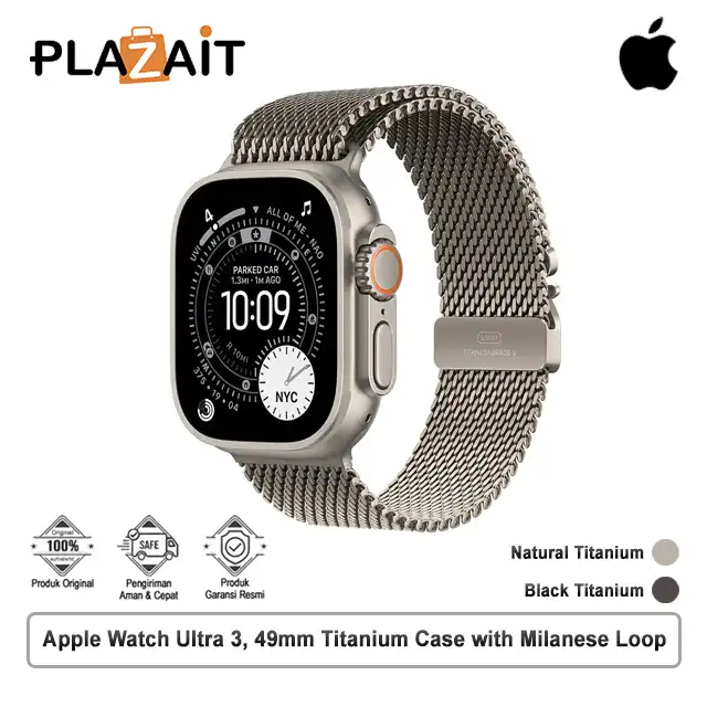 Apple Watch Ultra 3 GPS + Cellular, 49mm Titanium Case with Milanese Loop