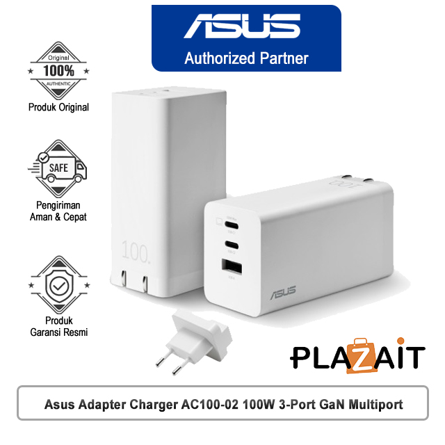 Asus Adapter Charger AC100-02 100W 3-Port GaN Multiport