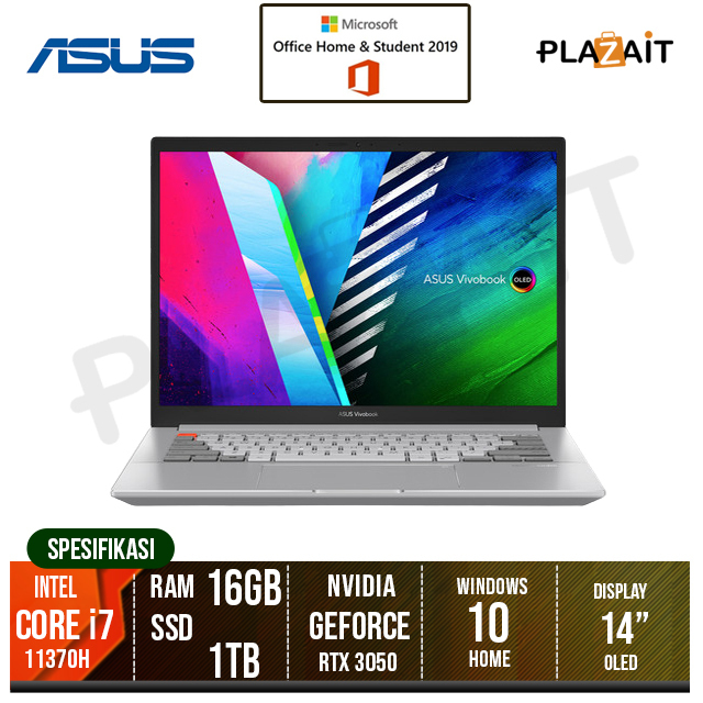 Asus Vivobook Pro 14X N7400PC-OLED712/Intel Core i7-11370H/RTX3050 4GB/16GB/1TB SSD/14" OLED/Win 10 Home + OHS 2019/Cool Silver