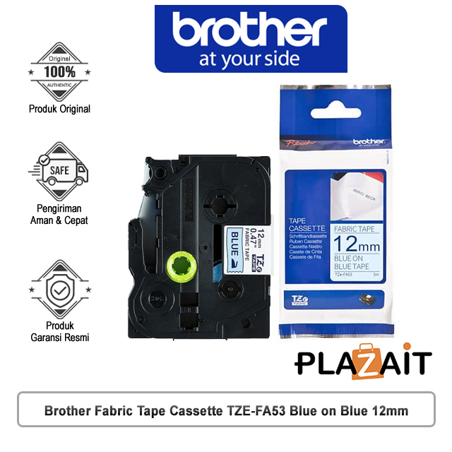 Brother Fabric Tape Cassette TZE-FA53 Blue on Blue 12mm