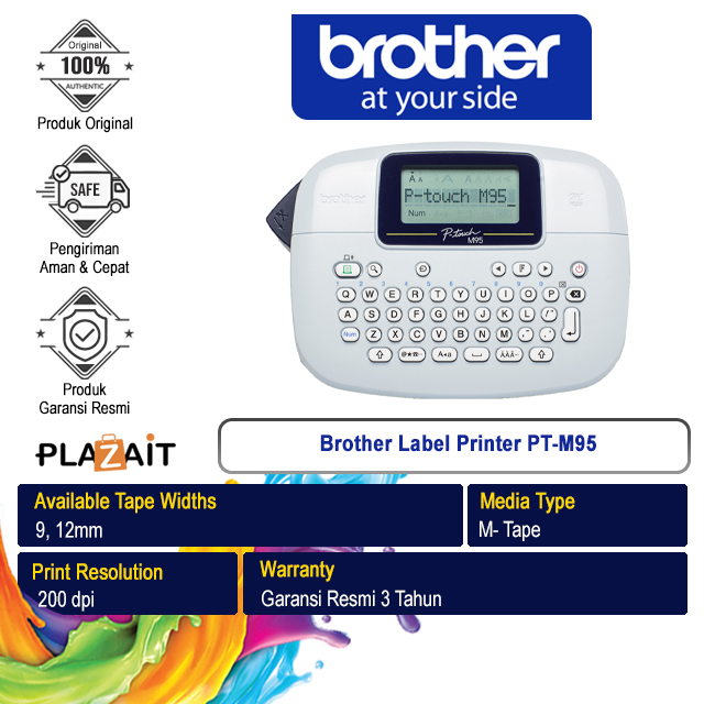 Brother Label Printer PT-M95 Handy Label Maker Seri M-Tape