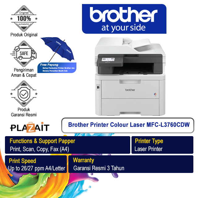Brother Printer Colour Laser MFC-L3760CDW All In One