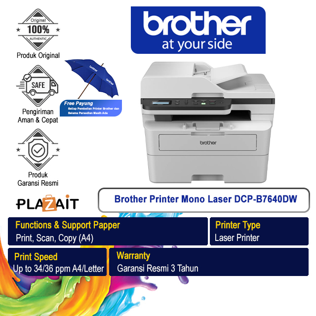 Brother Printer Mono Laser DCP-B7640DW All In One