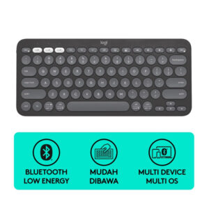Logitech Keyboard K380s Pebble Keys2 Wireless Bluetooth Multi-Device