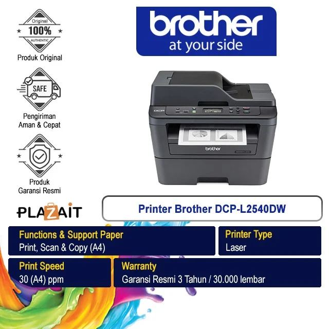 Brother Printer Mono Laser DCP-L2540DW A4 WiFi - All In One (Print, Scan, Copy)