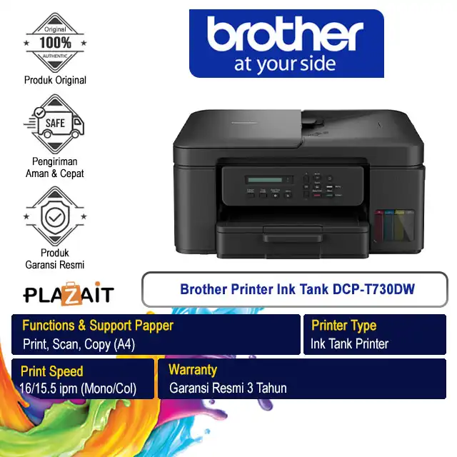 Brother Printer Ink Tank DCP-T730DW A4 WiFi - All In One