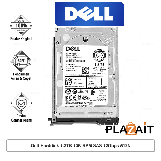 Dell Harddisk 1.2TB 10K RPM SAS 12Gbps 512N (1XH230-150)