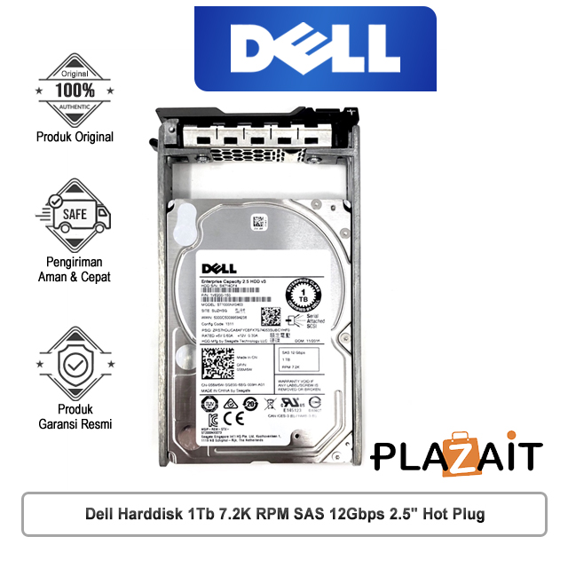Dell Harddisk 1Tb 7.2K RPM SAS 12Gbps 2.5" Hot Plug (1VE230-150)