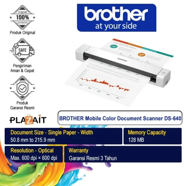 Brother Scanner DS-640 Portable Compact Mobile Document