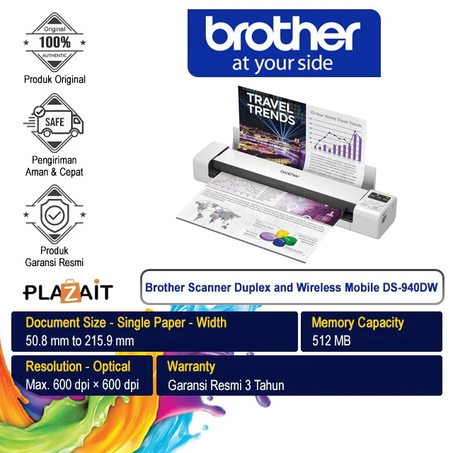 Brother Scanner DS-940DW Duplex and Wireless Mobile