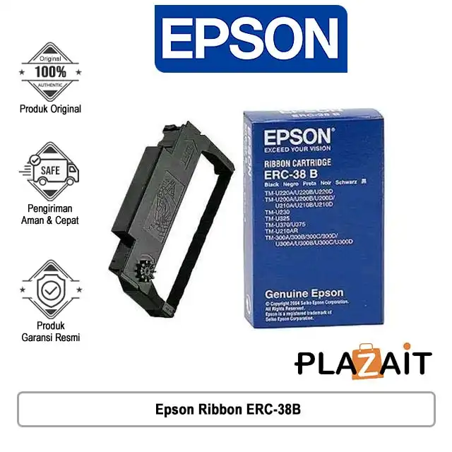Epson Ribbon ERC-38B SO15374 for Printer Dot Matrix Refill Pita Ink Cartridge