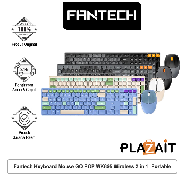 Fantech Keyboard Mouse GO POP WK895 Wireless 2 in 1  Portable