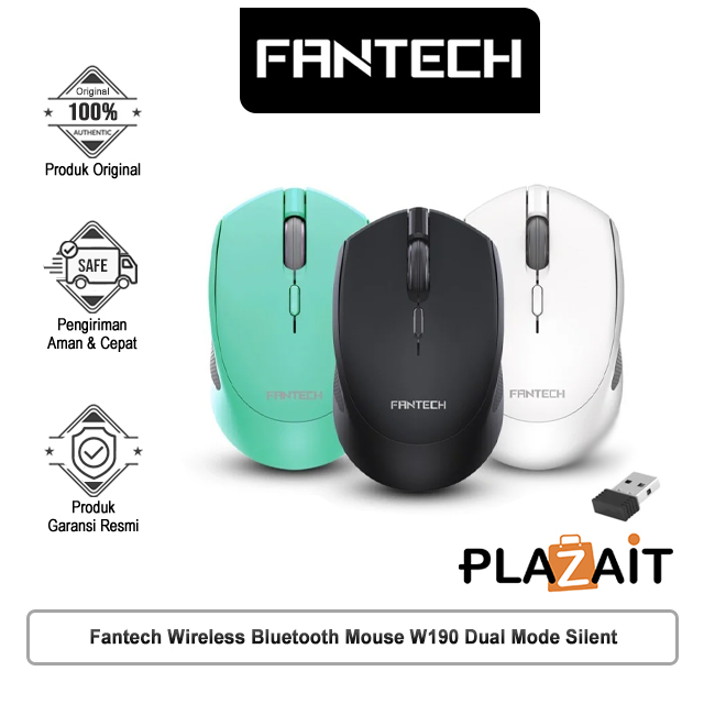Fantech Mouse Wireless Bluetooth W190 Dual Mode Silent
