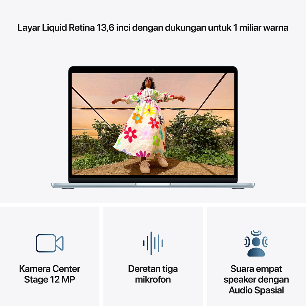 Apple Apple MacBook Air M5 (13-inch) 10-core CPU and 10-core GPU – 24GB, 1TB SSD Harga Rp 27.399.000 Toko Medan