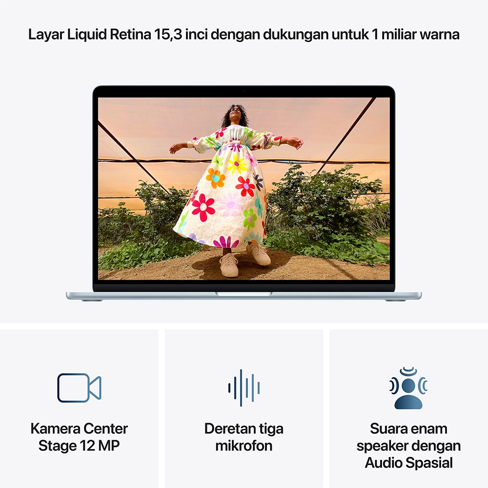 Apple Apple MacBook Air M5 (15-inch) 10-core CPU and 10-core GPU – 16GB, 1TB SSD Harga Rp 27.999.000 Toko Medan