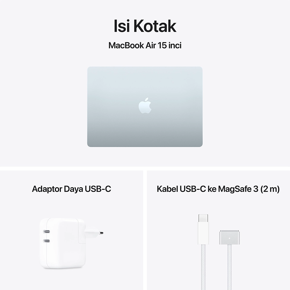 Apple Apple MacBook Air M5 (15-inch) 10-core CPU and 10-core GPU – 16GB, 512GB SSD Harga Rp 24.499.000 Toko Medan