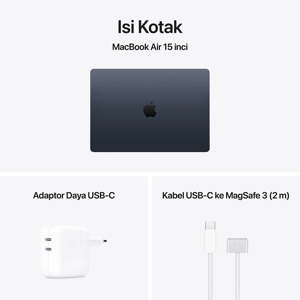 Apple Apple MacBook Air M5 (15-inch) 10-core CPU and 10-core GPU – 24GB, 1TB SSD Harga Rp 31.499.000 Toko Medan
