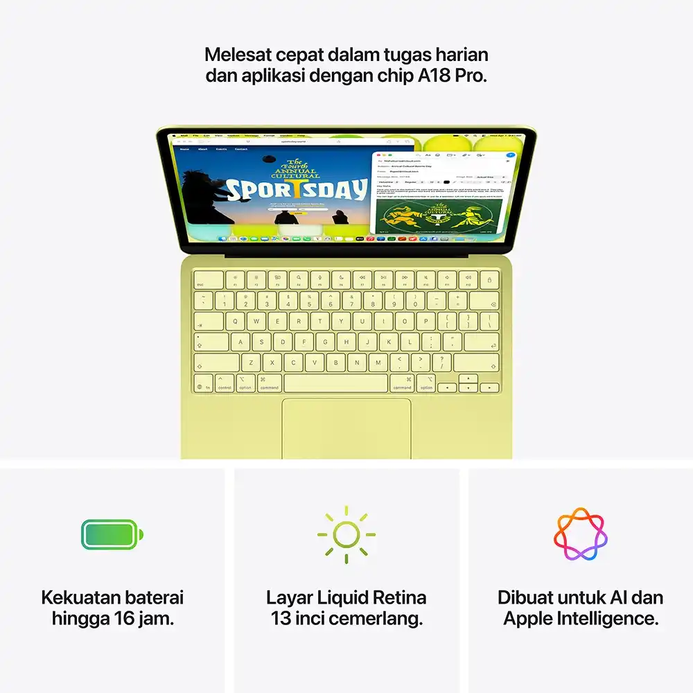 Apple Apple MacBook Neo A18 Pro (13-inch) 6-core CPU and 5-core GPU - 8GB, 256GB SSD Harga Rp 10.599.000 Toko Medan