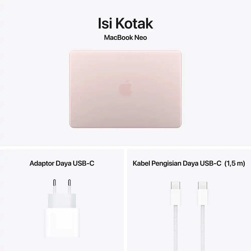Apple Apple MacBook Neo A18 Pro Chip (13-inch) 6-core CPU and 5-core GPU - 8GB, 512GB SSD Harga Rp 12.499.000 Toko Medan