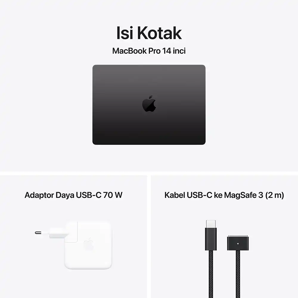 Apple Apple MacBook Pro M5 Pro (14-inch) 15-core CPU and 16-core GPU - 24GB, 1TB SSD Harga Rp 49.460.000 Toko Medan