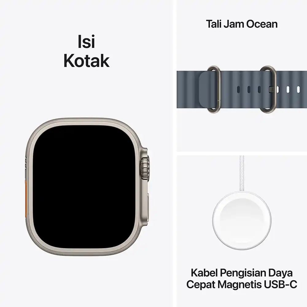 Apple Apple Watch Ultra 3 GPS + Cellular, 49mm Titanium Case with Ocean Band Harga Rp 14.899.000 Toko Medan