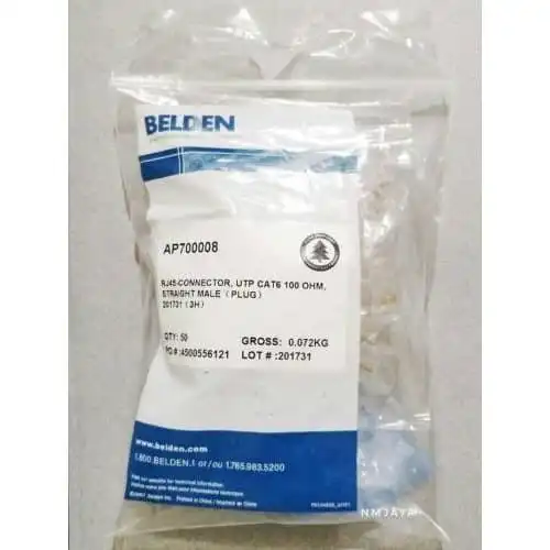 Belden Connector Rj-45 AP700008 UTP Cat6 100 OHM, Straight Male (Plug) - belden-connector-rj-45-ap700008-utp-cat6-100-ohm-1759099490-166.webp