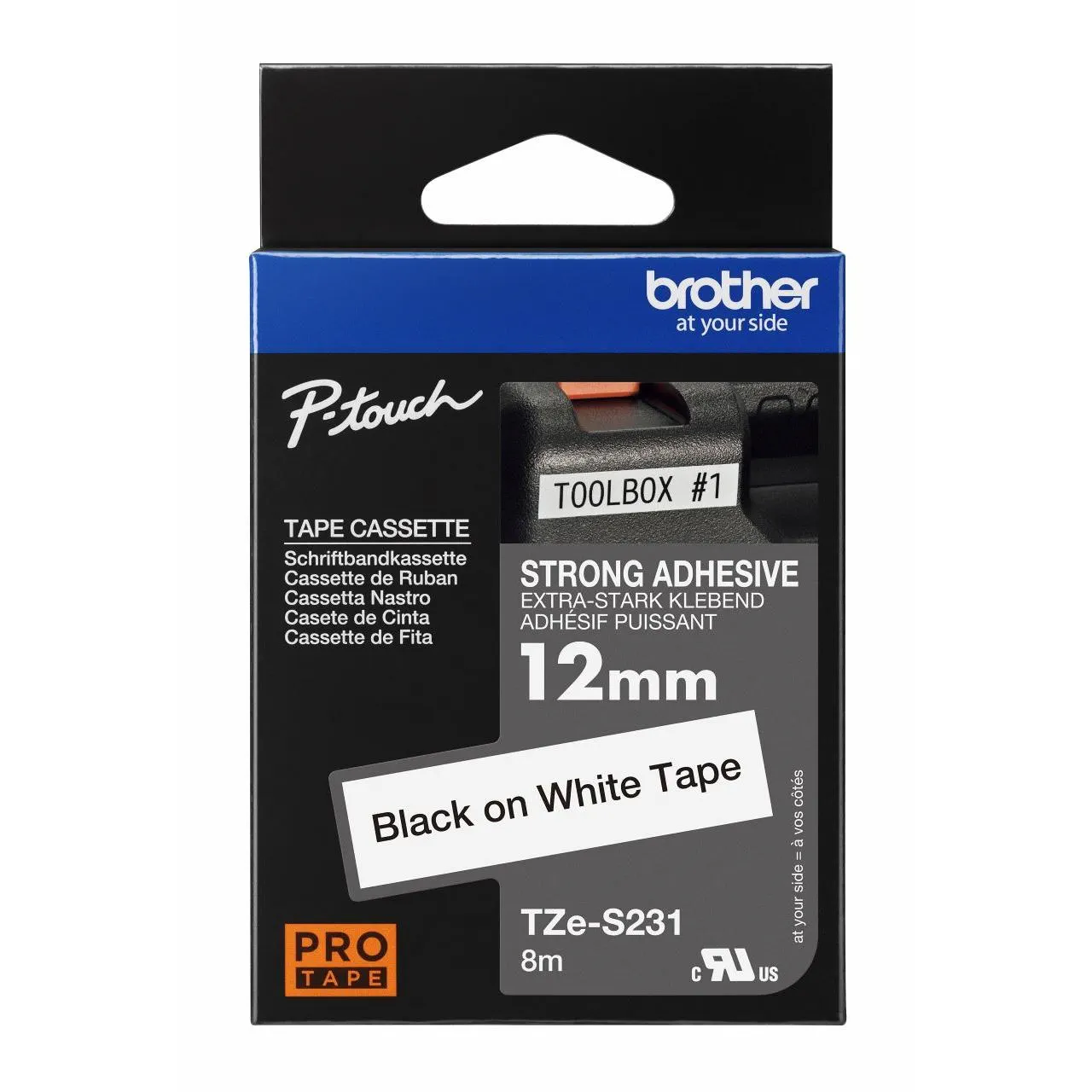 Brother Brother Label Tape TZE-S231 12mm x 8m Black on White Strong Adhesive Harga Rp 310.000 Toko Medan