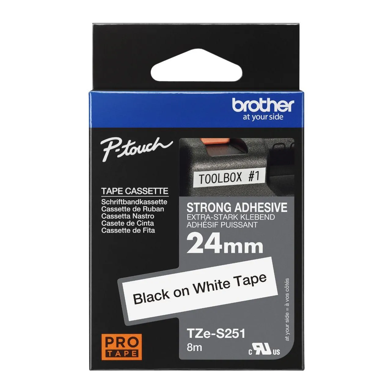 Brother Brother Label Tape TZE-S251 24mm x 8m Black on White Strong Adhesive Harga Rp 425.000 Toko Medan