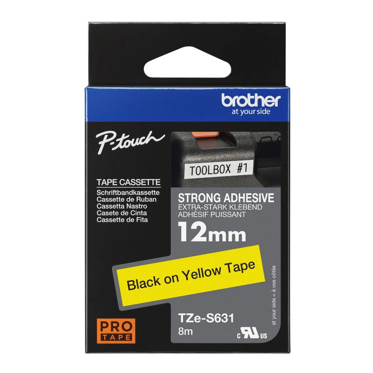 Brother Brother Label Tape TZE-S631 12mm x 8m Black on Yellow Strong Adhesive Harga Rp 310.000 Toko Medan