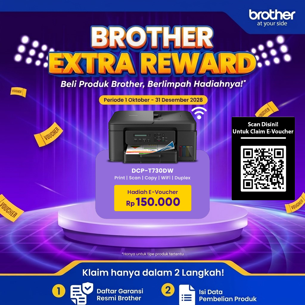 Brother Brother Printer Ink Tank DCP-T730DW A4 WiFi - All In One (Print, Scan, Copy) Harga Rp 4.000.000 Toko Medan