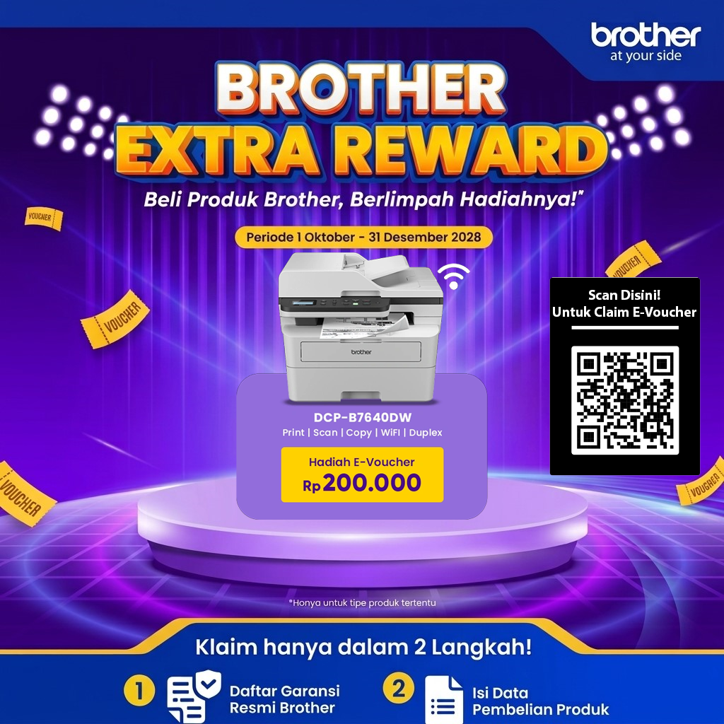 Brother Brother Printer Mono Laser DCP-B7640DW A4 WiFi - All In One (Print, Scan, Copy) Harga Rp 3.700.000 Toko Medan
