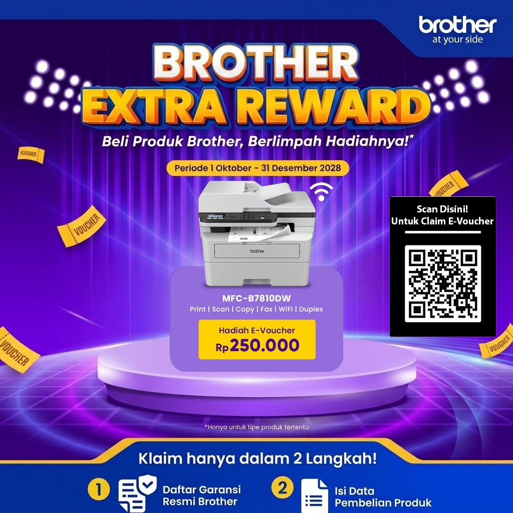 Brother Brother Printer Mono Laser MFC-B7810DW A4 WiFi - All In One (Print, Scan, Copy, Fax) Harga Rp 4.600.000 Toko Medan