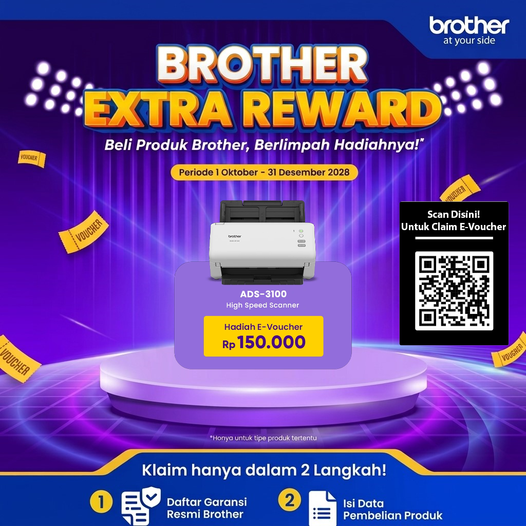 Brother Brother Scanner ADS-3100 Desktop Document Harga Rp 5.800.000 Toko Medan