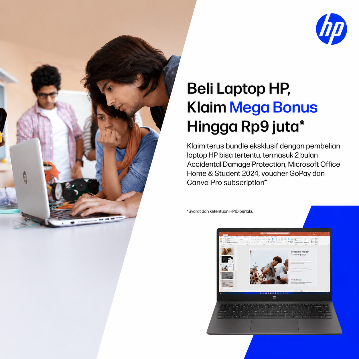 HP HP 14-ep0261TU - BD0Y5PA /Intel Core i3-1315U/8GB/512GB SSD/Intel UHD Graphics/14″ FHD/Win 11 Home+OH24+M365/Silver/2...