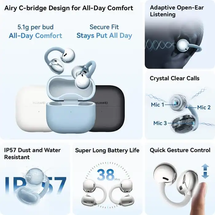 Huawei Huawei FreeClip 2 - TWS Earbuds Earphone Harga Rp 2.842.000 Toko Medan