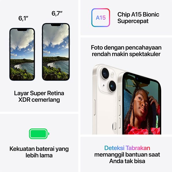 Apple iPhone 14, Garansi Resmi TAM / iBOX Harga Rp 8.699.000 Toko Medan