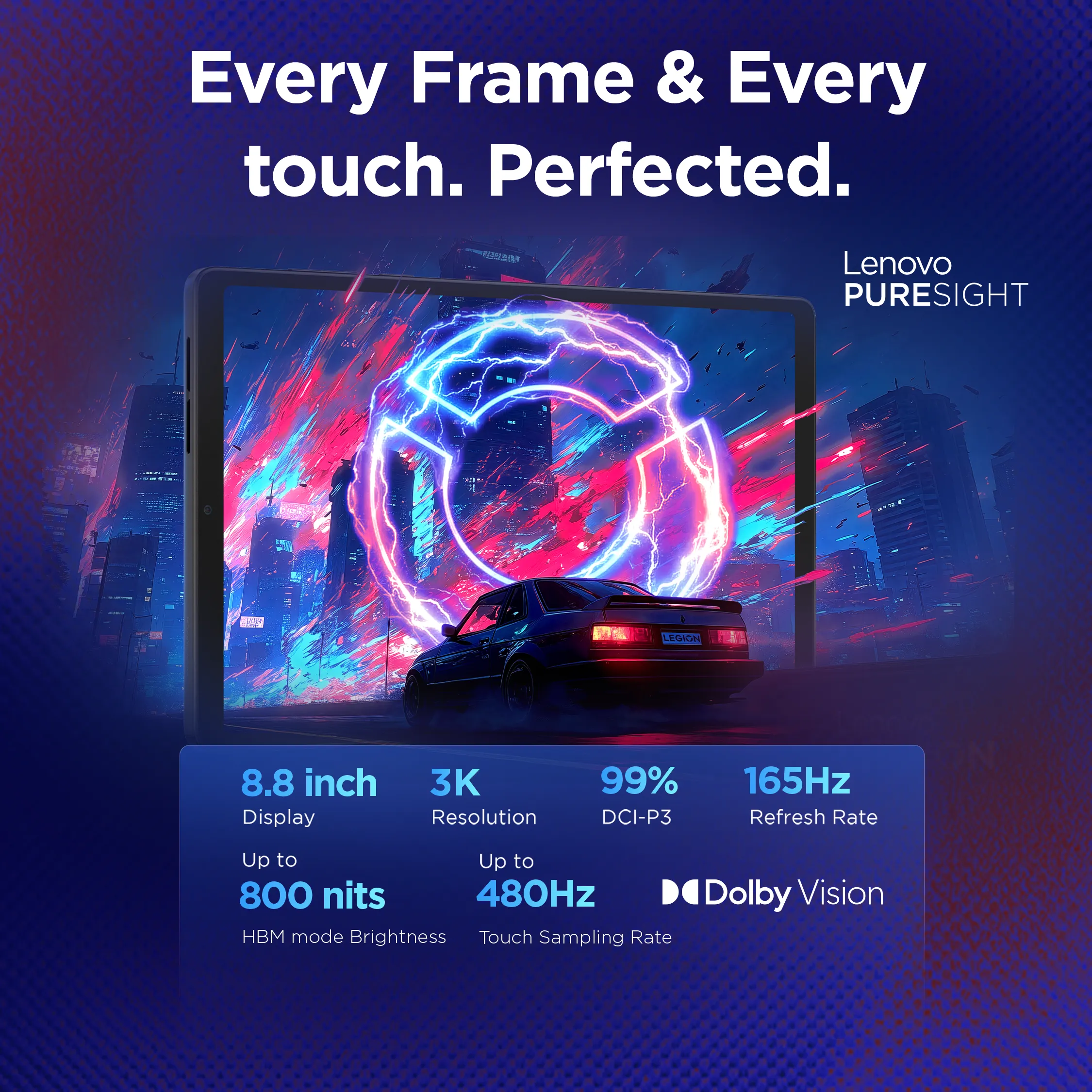 Lenovo Lenovo Legion Tab Gen 5 /Snapdragon 8 Elite Gen 5/12GB/256GB UFS/Adreno A840/8.8″ 3K 165Hz Touch/Android 16/1Y Ha...
