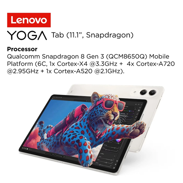 Lenovo Lenovo Yoga Tab - ZAG60275ID /Qualcomm Snapdragon 8/12GB/256GB/Qualcomm Adreno/8.8" 2.5K Touch/Android 15/Seashell/...