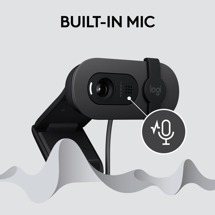 Logitech Logitech Brio 100 Webcam Full HD, Built in Mic, Auto-Light Balance, Privacy Shutter Harga Rp 545.000 Toko Medan